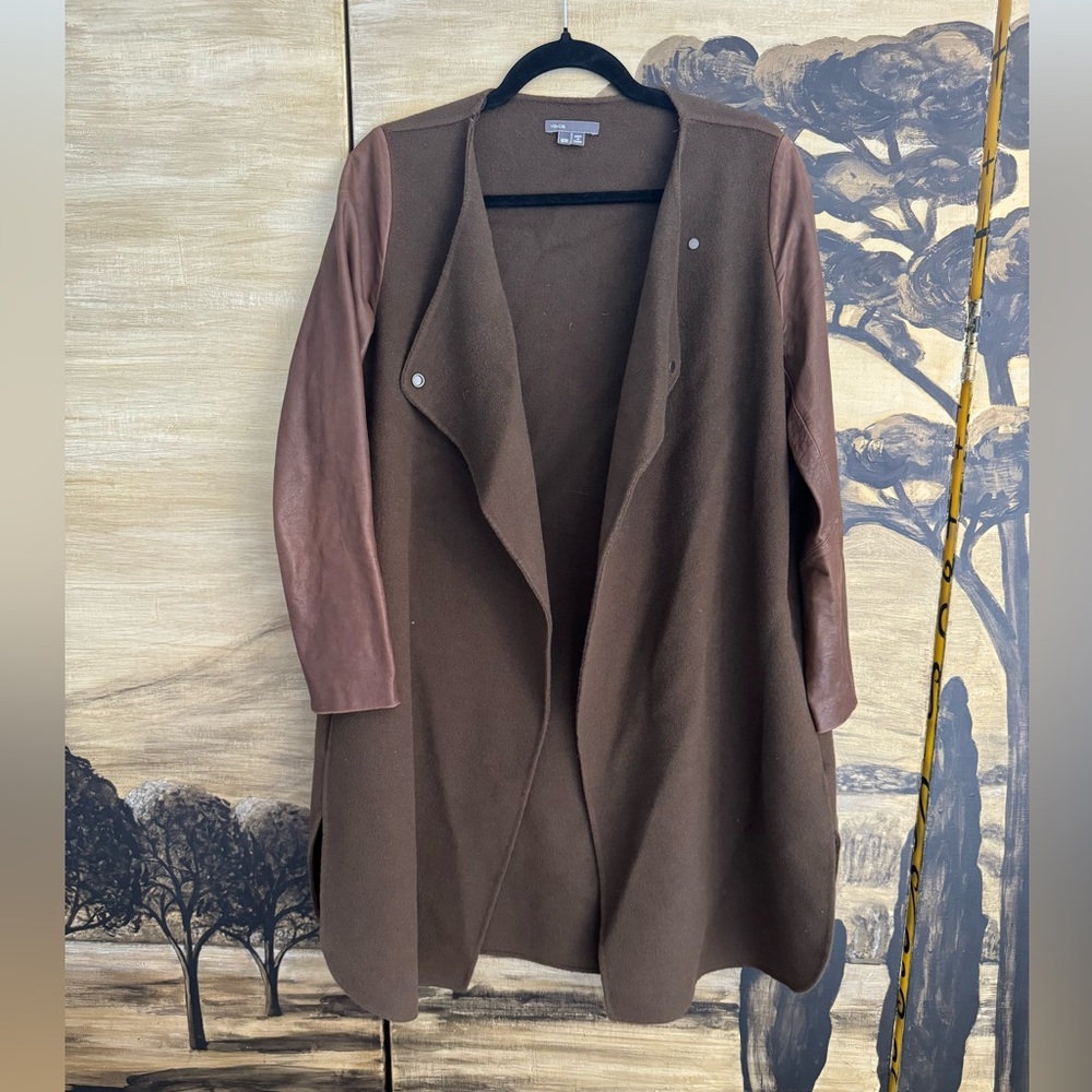 Vince leather and wool coat